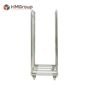 2-zijdige verzinkte zachte staal transportwagen, demontabel, opvouwbaar, middelzwaar gebruik, voor magazijnopslag - Product Image 1