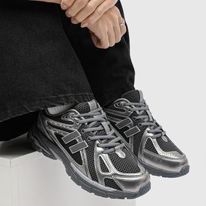 2026 New Trend Spring Gray Silver Casual Sports Shoes Men's Running Retro Dad Shoes Brand Designer Chunky <b>Sneakers</b> - Product Image 3