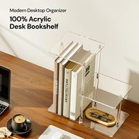 Étagère de rangement de bureau transparente à 3 niveaux en acrylique détachable, style moderne et minimaliste, pour salon/chambre, organisateur de bureau, table d'appoint/à thé