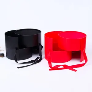 Luxury floral <b>gift</b> packaging in circular paper <b>boxes</b>, customizable according to needs - Product Image 2
