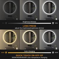 Interrupteur mural à capteur tactile pour miroir LED 3 voies 12V 24V pour miroir de salle de bain