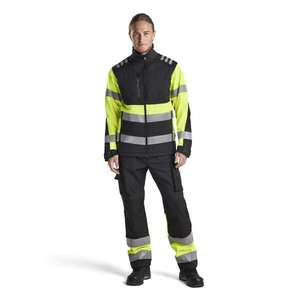 BLAKLADER - 156225179933C54 Hi-Vis Softshell <b>trousers</b> <b>Black</b>/Yellow - EAN 7330509586228 HI-VIS <b>WORKWEAR</b> - Product Image 3