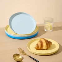 Ensemble d'assiettes en plastique RPET réutilisables sans BPA, compatibles avec le micro-ondes