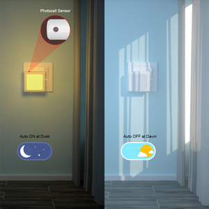 Modern Square LED Night <b>Light</b> with Dusk to Dawn <b>Sensor</b> Stepless Dimming 2700K Warm White <b>Indoor</b> Use - Product Image 3