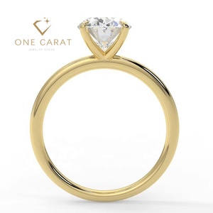 Anello <span class=keywords><strong>con</strong></span> <span class=keywords><strong>Diamante</strong></span> Sintetico Certificato IGI <span class=keywords><strong>da</strong></span> <span class=keywords><strong>1</strong></span> <span class=keywords><strong>Carato</strong></span>, Taglio Ovale, Popolare Anello di Fidanzamento <span class=keywords><strong>Solitario</strong></span> in Oro 14K - Product Image 2