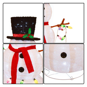 Lumière de décoration extérieure de Noël LED <span class=keywords><strong>Gonflable</strong></span> pliable jardin IP étanche Figurines de fête d'intérieur Bonhomme de neige 3D - Product Image 5