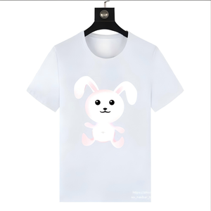 T-shirt Hip Hop all'ingrosso in cotone pettinato da 260g con stampa colorata a gradiente teschio e coniglio, design traspirante - Psycho - Product Image 6