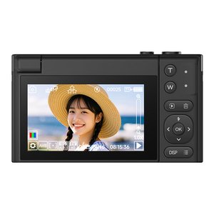 Kamera Digital Pelajar 4K Ringkas Zoom 16X Layar Lipat Kompatibilitas YouTube Rekaman Vlog Vintage Pencitraan CMOS - Product Image 2