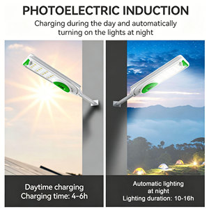 Lampe solaire de rue 300W, 2500LM, 90 LED SMD5050, panneau mono 17W, batterie au lithium 22AH, capteur radar, lampe extérieure pour autoroute - Product Image 2