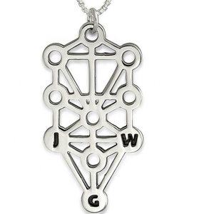 Yiwu-Colgante <span class=keywords><strong>de</strong></span> acero inoxidable con tres letras <span class=keywords><strong>de</strong></span> Kabbalah, símbolo sagrado <span class=keywords><strong>de</strong></span> fuerza, geométrico, sagrado - Product Image 1