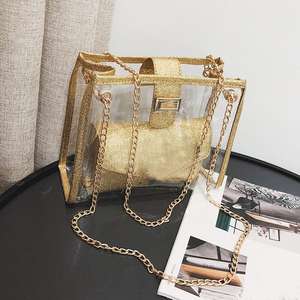 PVC trasparente Oro <span class=keywords><strong>Argento</strong></span> Catena Master Delle Donne del Sacchetto di Singolo Sacchetto di Spalla - Product Image 2