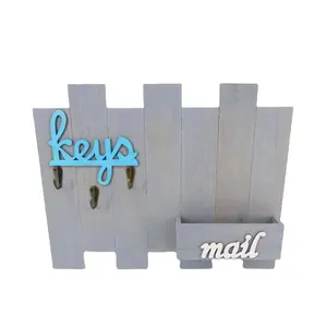 Gỗ Key chủ tùy chỉnh hoàn thành bằng gỗ mail Organizer với móc chìa khóa trong sảnh