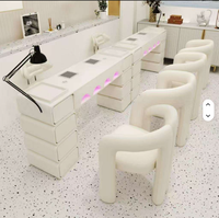 Nouvel ensemble de table et chaise de manucure de luxe avec tiroirs pour salon de beauté, modèle 2025, très demandé
