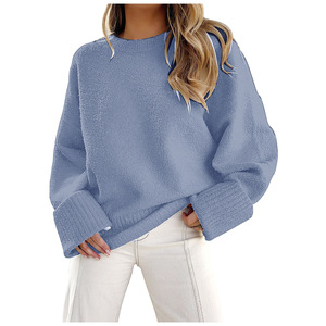 <span class=keywords><strong>H</strong></span>-02227 Nouveau style automne-hiver, <span class=keywords><strong>pull</strong></span> polyvalent pour femmes, col rond, manches longues, en peluche épaisse <span class=keywords><strong>et</strong></span> chaude - Product Image 4