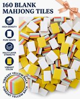 Tuiles de Mahjong Américaines Jaunes de Luxe 2026, 160 Pièces |   Ensemble de Mahjongg de style Pippa en acrylique à 4 couches pour cadeau et décoration intérieure