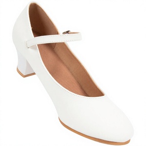 Chaussures de danse latine Baifa Danzo blanches pour femmes avec bride à la cheville et talon de 5 cm pour la danse de salon, la salsa, le tango, faible MOQ, OEM, ODM, DDP - Product Image 3