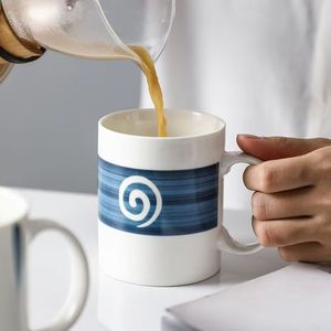 Mug en céramique de porcelaine de qualité supérieure, design japonais, forme vague bleue, bleu marine, certifié BSCI, compatible micro-ondes, cadeaux d'affaires, directement de l'usine - Product Image 6