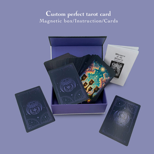 Cartas de Tarot Oracles de Alta Calidad, Baraja con Guía, Caja Magnética, Diseño Personalizado Impreso, Bordes Plateados Exquisitos - Product Image 3