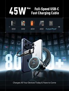 LISEN 2026 Adaptateur <span class=keywords><strong>Chargeur</strong></span> Voiture Amélioré 4-en-1 90W Multi-Ports USB C Power Delivery <span class=keywords><strong>Prise</strong></span> de Charge Rapide pour <span class=keywords><strong>iPhone</strong></span> 17 Samsung - Product Image 4