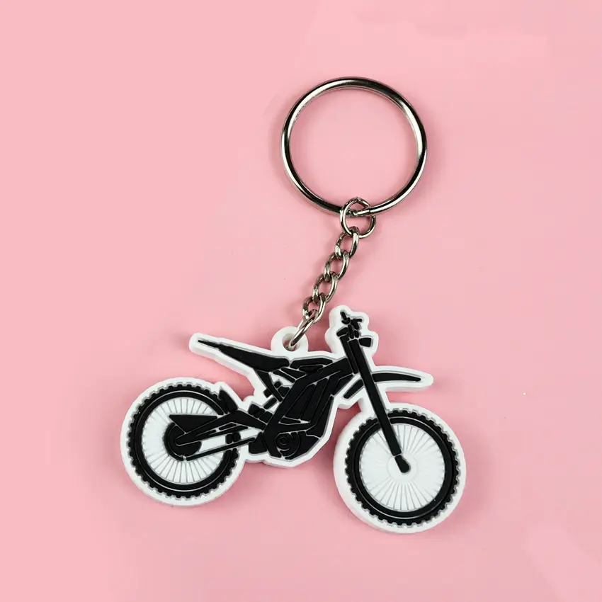 सबसे अच्छा उपहार रबर कुंजी श्रृंखला 2D सिलिकॉन कुंजी अंगूठी प्लास्टिक Keyholder पीवीसी चाबी का गुच्छा कस्टम नरम पीवीसी मोटरसाइकिल चाबी का गुच्छा