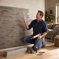 Revêtement mural en pierre flexible, matériau MCM ignifuge A1 pour la décoration résidentielle haut de gamme