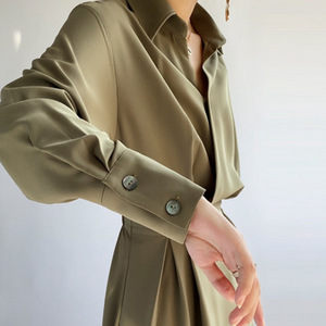 Abbigliamento da donna abiti da donna eleganti da donna Design Design Design gonna lunga alta manica corta sottile gonna lunga - Product Image 3