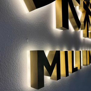 Custom Stainless Steel Outdoor 3D Letters <b>LED</b> Backlit Business <b>Sign</b> with Plug Waterproof IP54 for Home Mall Office Shops Bars - Product Image 2