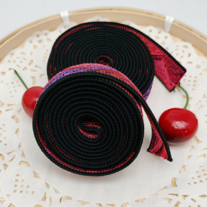 Ruban de bordure en nylon souple rouge et noir en gros, ruban biais, élastique pliable pour sous-vêtements, ruban élastique en nylon tissé - Product Image 2
