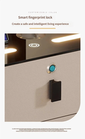 Meubles de chambre à coucher et de salle à manger modernes, intégrés, en bois massif, multifonctionnels, avec tiroirs de rangement, haut-parleur Bluetooth, table de chevet LED