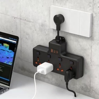 Outlet Extender listrik dinding Multi Plug soket ekstensi Surge Protector Strip daya 16A nilai 4 AC dengan saklar dan USB