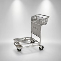 Carrito de Plataforma de Tres Ruedas de Acero Inoxidable Ligero para Aeropuerto, Fácil de Empujar, Venta al por Mayor Pingfang, OEM Directo