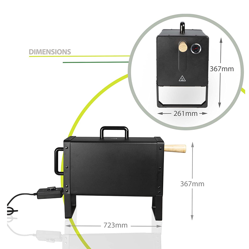 Fumoir électrique portable, fumeur de viande, barbecue de camping, grill électrique