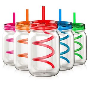 Gobelet en plastique AS à paroi simple de qualité alimentaire 500ML 720ML 920ML type Mason Jar - Product Image 1