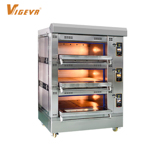 Four électrique commercial à <span class=keywords><strong>3</strong></span> étages et 6 plateaux avec modes vapeur/sans vapeur, convection à air forcé pour la cuisson du pain, le rôti de poulet, les biscuits - Product Image 2