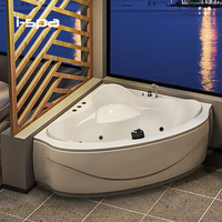 Baignoire triangulaire autoportante en acrylique Picasso Corner avec jets de massage pour usage intérieur, hôtel, villa et spa (design moderne)