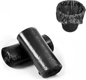 Bolsas de Basura Desechables para el Hogar, Estilo Chaleco, con Parte Superior Plana y Gruesa, Bolsas de Basura Negras para Oficina, Cocina, Sala de Estar y Dormitorio - Product Image 1