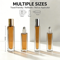 Botol Parfum Roll On Kosong Bentuk Kotak, Botol Kaca Roll On 15ml 30ml 9ml 8ml Dengan Roller Kaca Plastik Baja