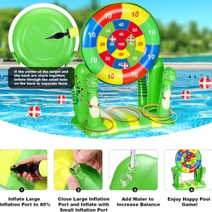 PVC Inflatable Dinosaur Pool Float Toy 26.7*38.5 Inch for <b>Kids</b> Dart Board Hoop <b>Ring</b> Toss Outdoor Water Game Cool Pool Yard Party - Product Image 3