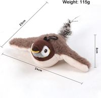 Nouveau jouet interactif pour chat, oiseau en peluche électrique rechargeable intelligent, à mouvements de pattes, activé par le toucher, type moineau