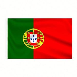 Wholesale Green Red Portuguese National <b>Flags</b> 100% Polyester 3x5 Ft with Aluminum Flagpole - Product Image 1