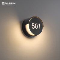 Applique murale LED ronde en aluminium, bordure en acrylique, décorative, IP65, luminaire d'extérieur