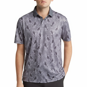 Polo de golf en coton noir uni pour hommes, tricoté et respirant, évacuation de la sueur, vente en gros, inspiré du sport, OEM, ODM disponible - Product Image 1