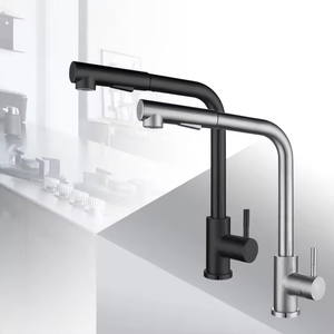 <span class=keywords><strong>Robinet</strong></span> de cuisine moderne en acier inoxydable avec douchette extractible, mitigeur monocommande à ressort pour évier, idéal pour hôtels et commerces - Product Image 1