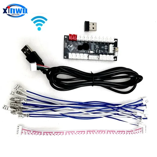 Zero Delay USB Wireless Fighting Game Controller Joystick Board for PC/ DIY Arcade Machine Neo Geo SANWA Plastic English