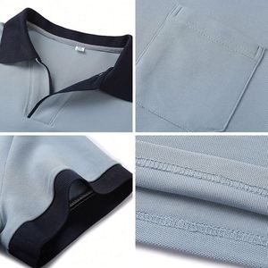 Camisas de Trabajo Resistentes al Fuego y al Aceite, Tipo Polo con Cuello en T, Uniformes Escolares para Trabajadores de la Construcción, Color Morado - Product Image 3
