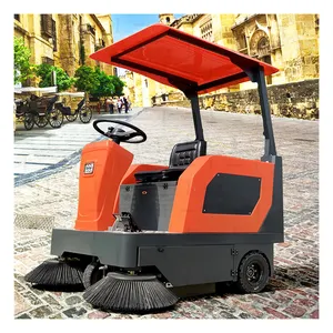 Cophilo Electric Brushed Floor Cleaning Machine Ride-on Battery Operated Power Broom Road Sweeping Floor Vacuum Sweeper Machine