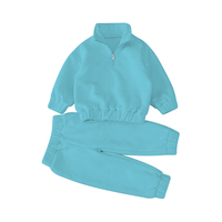 Ensemble de Vêtements Enfant Unisexe en Gros : Hauts à Manches Longues et Demi-Zip Col Montant, Shorts à Cordon de Serrage – Survêtement Garçons et Filles