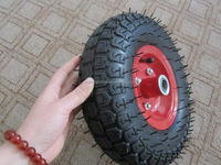 Roue pneumatique en caoutchouc de 10 pouces 4.10/3.50-4 pour chariot à main, 2PR 4PR, roues gonflables à air, vente en gros