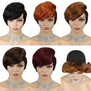 Pelucas Cortas Pixie Letsfly, Pelucas Cortas Onduladas 510 Completas Hechas a Máquina, Pelucas Baratas al por Mayor a 14$, Pelucas Baratas 610 de Cabello Humano Natural 196 - Product Image 1