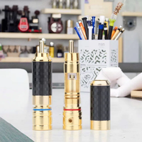 Offre Spéciale RCA mâle connecteur prise Jack câble adaptateur connecteur noir Fiber de carbone or trois cercle Type Audio 9mm